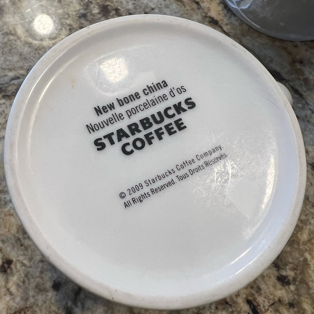 Starbucks 2009 New bone China coffee mug. Interior brown and brown lettering. - Picture 2 of 3